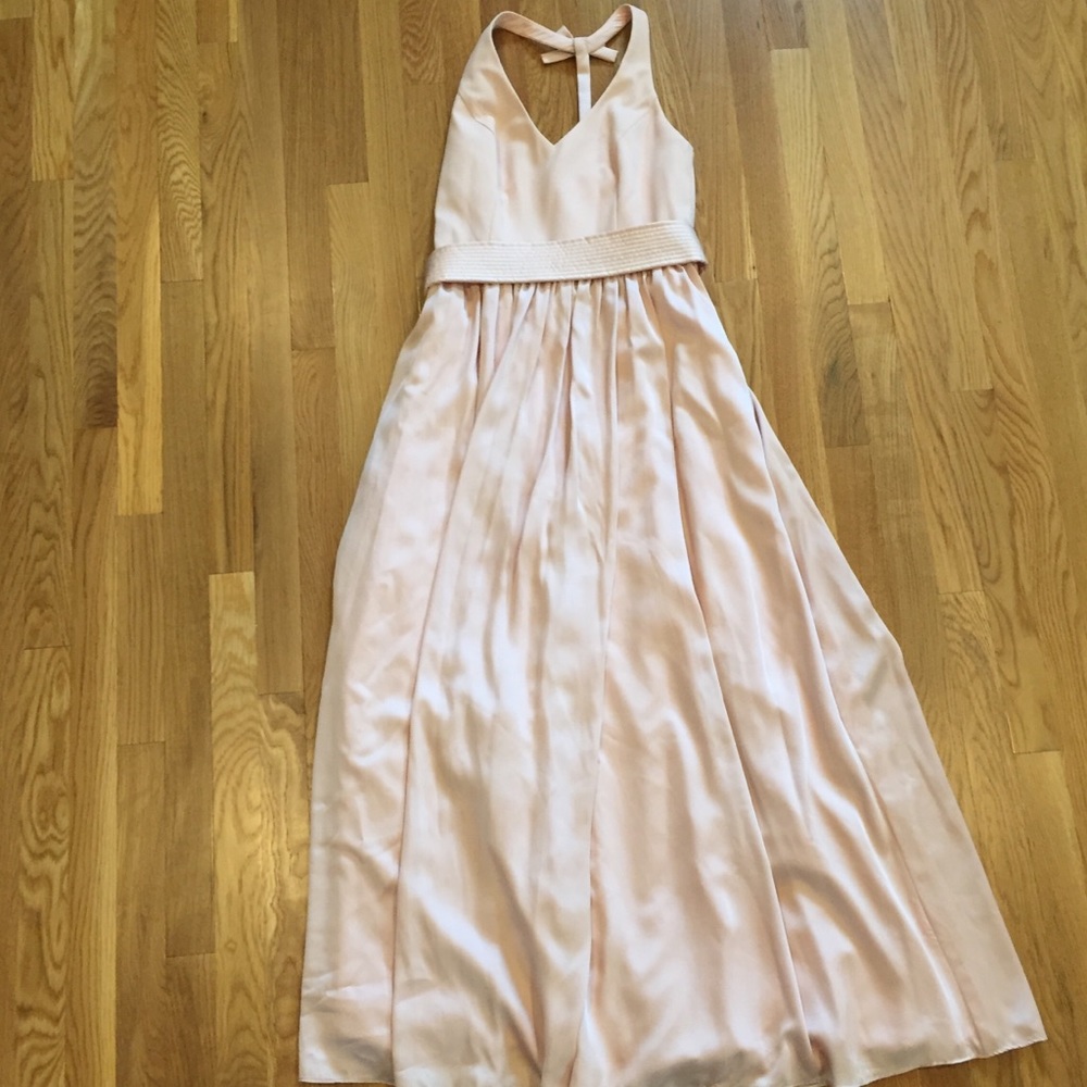 White by Vera Wang Blush Halter Dress